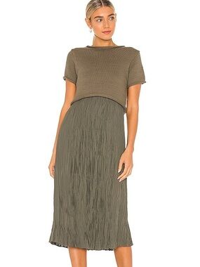 ALLSAINTS 2 in 1 Laze Dress in Utility Green